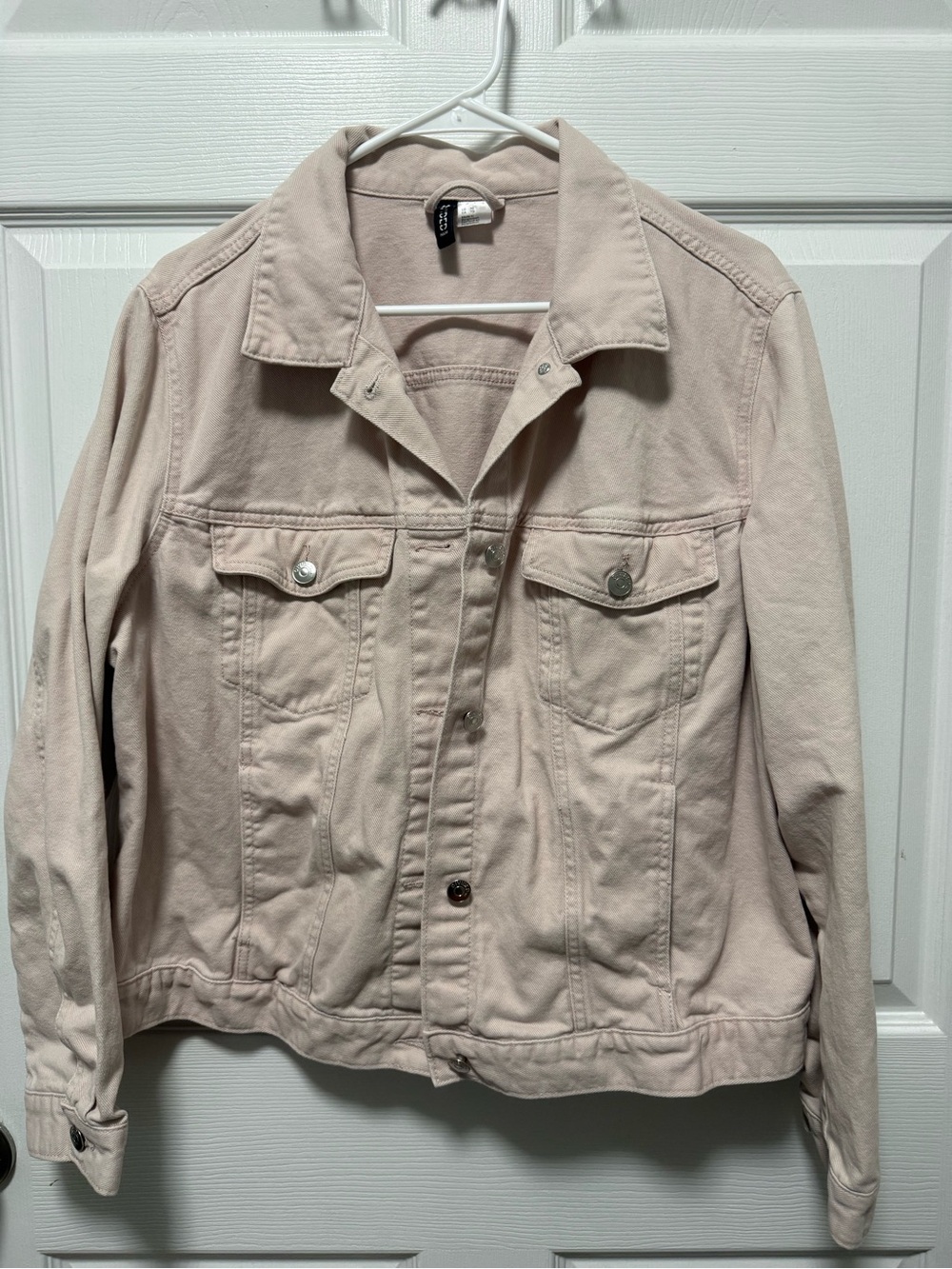 H&M Women's Pale Pink Denim Jacket